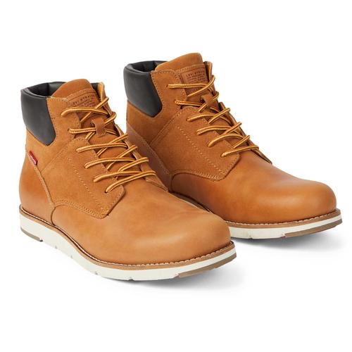 Levi's Bottes Homme - Jax Plus, Bottines, Boots, Cuir, Logo, Lacets, Unicolore Marron Clair 46 (Uk 11)