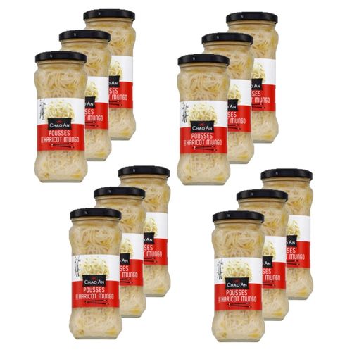 Lot 12x Pousses De Haricot Mungo - Bocal 330g