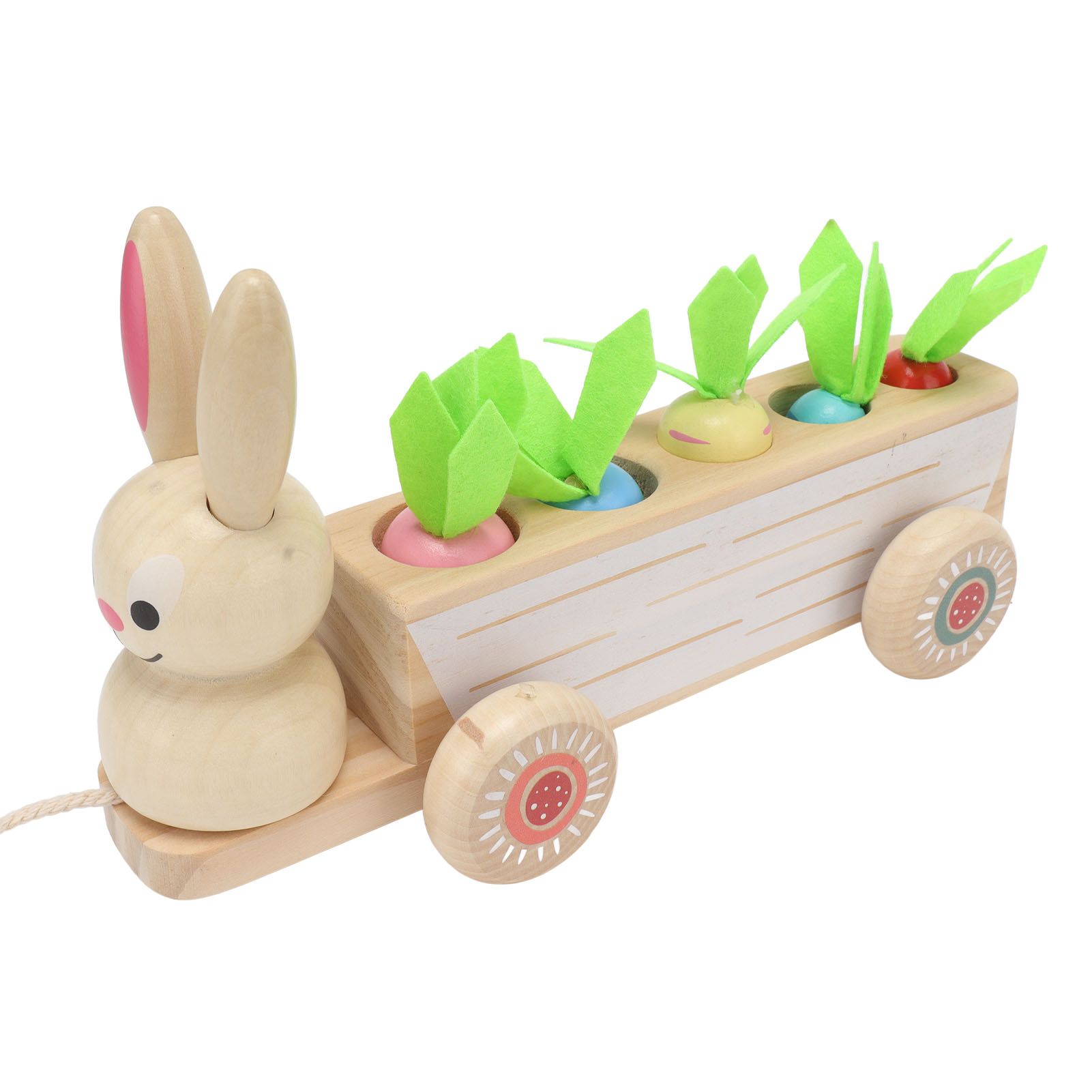 Jouet De Voiture Assorti De Radis Pour Tout-Petits Jouets Éducatifs En Bois Robustes Et Robustes Pour Bébé Voiture De Carotte Pour La Maison