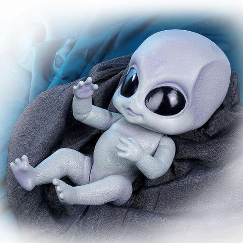 14 Pouces Mignon Réaliste Alien Bébé Poupées Silicone Simulation Renaître Gris Bleu Peau Poupées Jouets