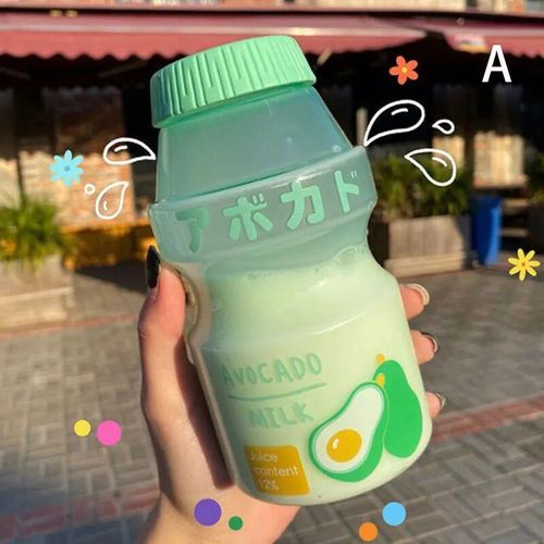 Avocat Transparent - Bouteille D'eau En Plastique De 480ml, Gourde De Forme Yakulte, Mignonne, Kawaii, Freins À Lait, Shaker, Pour Enfant, Fille, Adulte