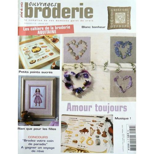 Ouvrages Broderie Point De Croix  N° 50 : Amour Toujours-Les Cahiers De La Broderie Aquitaine