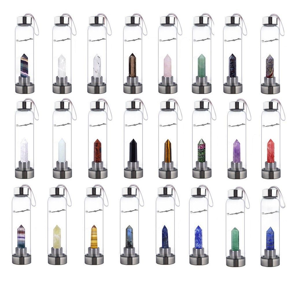 550ml - Quartz Fum - Bouteille D'eau En Pierre De Clip Natu... - 2