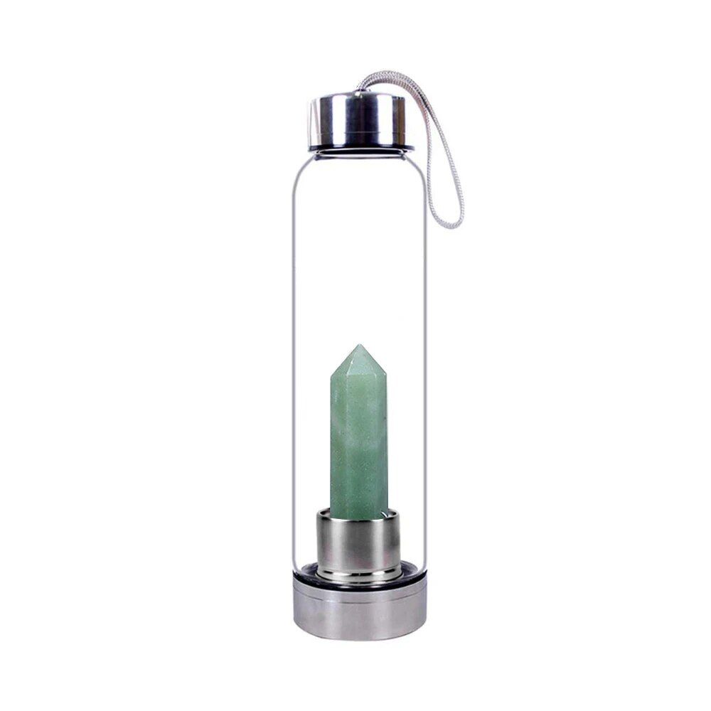 550ml - Quartz D'aventurine - Bouteille D'eau En Pierre De C...