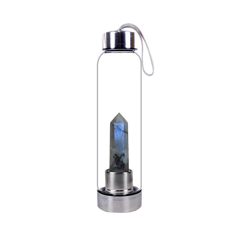 550ml - Feldspath Du Labrador - Bouteille D'eau En Pierre De...