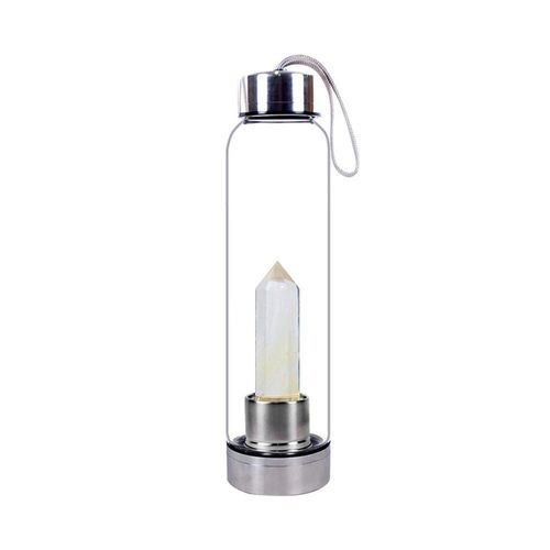 550ml - Fusion Jaune - Bouteille D'eau En Pierre De Clip Naturel, Obélisque De Guérison, Baguette D'élixir, Quartz, Gemme Colorée, Livraison Directe