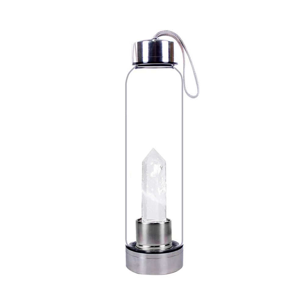 550ml - Quartz Clair - Bouteille D'eau En Pierre De Clip Nat...