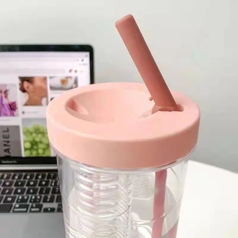 800 Ml Noir - Poinbouteille D'eau Avec Paille Pliable De 700... - 6