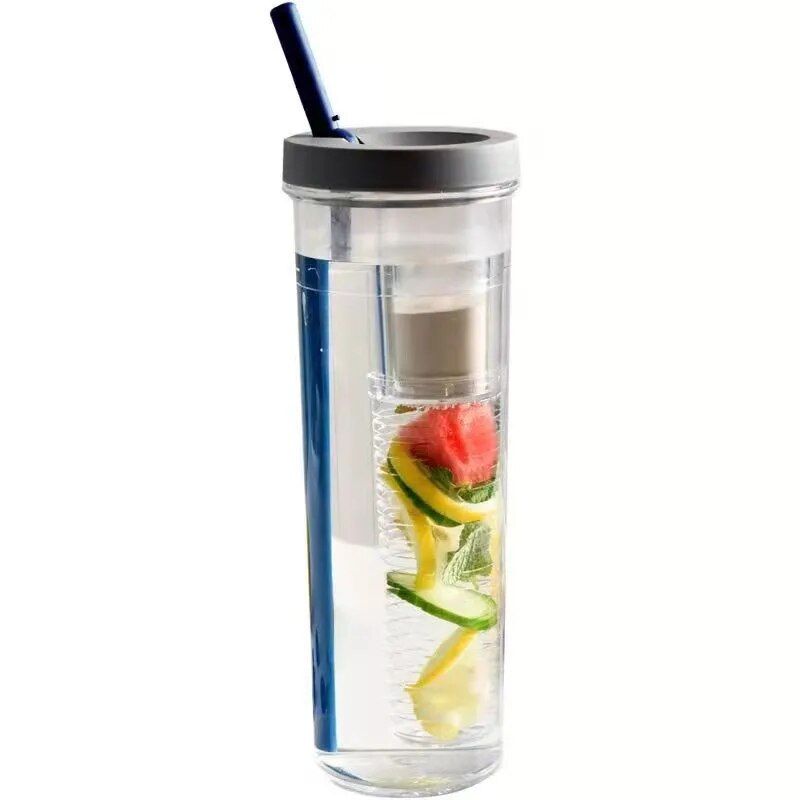 800 Ml Noir - Poinbouteille D'eau Avec Paille Pliable De 700... - 7