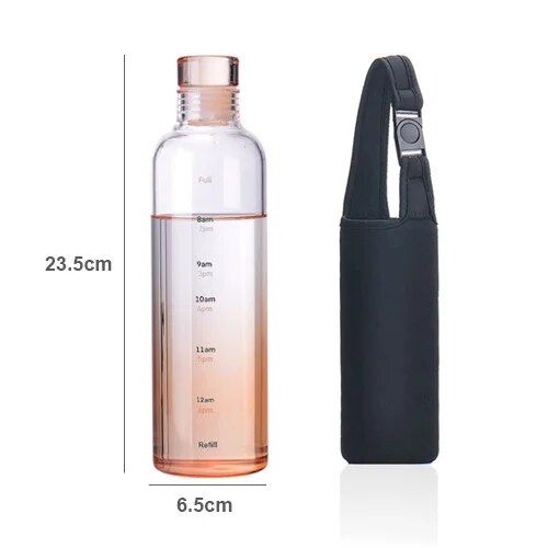 500ml - Orange - Bouteille D'eau En Verre De Grande Capacit...