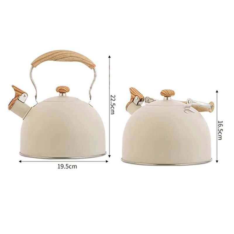 2.5l - Beige-2 - Bouilloire Avec Sifflet  Fond Plat 2,5 L, ... - 7