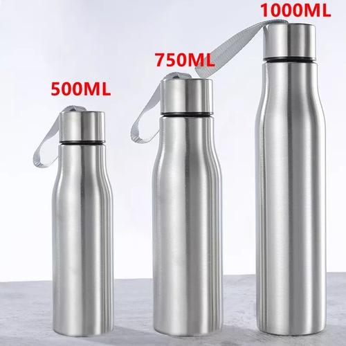 1000ml - Acier Inoxydable - Cyclisme Sport En Acier Inoxydable Bouteille D'eau Flacon À Boire Étanche Portable Bouteille D'eau Avec Poignée Corde Enfants