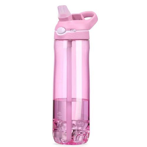 1000ml - Rose - Bouteille D'eau En Tritan Avec Paille, Écologique, Durable, Shaker De Dehors En Plein Air