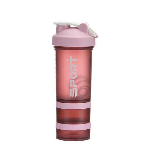 Bouteille Rose - Bouteille D'eau De Dehors À 3 Couches De 500ml, Shaker, Portable, Étanche, En Plastique, Sans Bpa, Pour Voyage En Plein Air, 10000