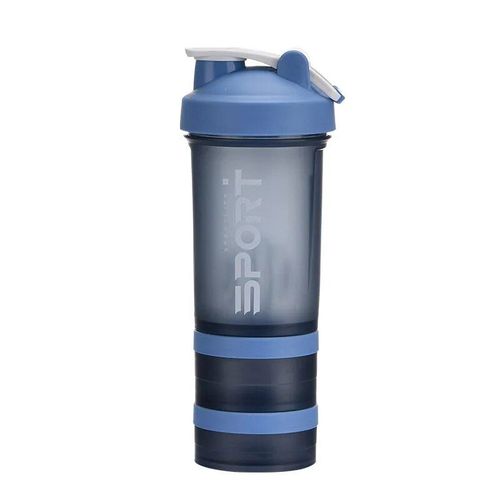 Bouteille Bleue - Bouteille D'eau De Dehors À 3 Couches, Shaker Portable, Étanche, En Plastique, Sans Bpa, 500ml, Pour Voyage En Plein Air, 10000