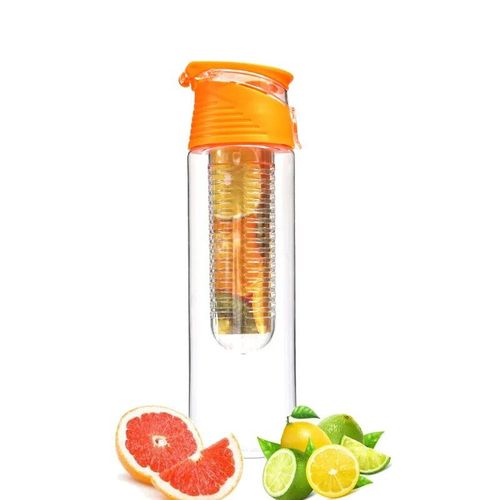 800ml - Orange - Infuseur À Fruits Portable Avec Couvercle Rabattable, Bouteille D'eau Pour Enfants, Sports De Plein Air, Jus De Citron, Table De Cuisine, Camping, Voyage
