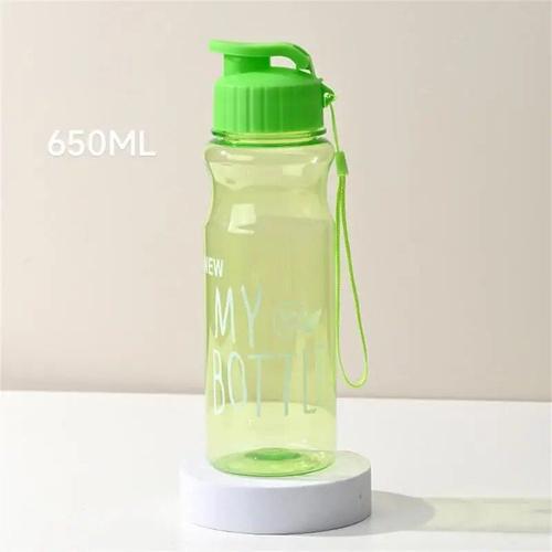 650ml - Vert - Bouteille D'eau De Sport Portable Avec Couvercle Et Paille, Shaker Étanche, Bouteille De Clics De Gymnastique, Tasse De Voiture, Verres Pour L'école, 650ml, Nouveau