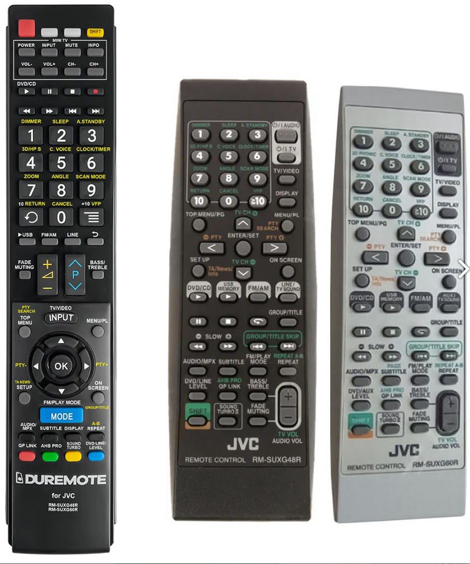 télécommande JVC RM-SUXG48R, RM-SUXG60R + TV control (mini TV) - télécommande de remplacement