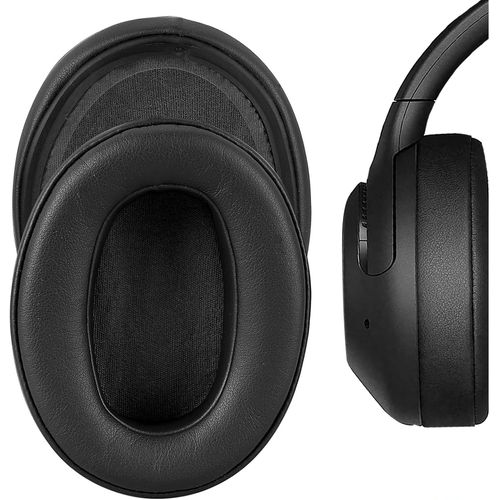 Cuir protéiné Oreillettes de Remplacement pour Sony WH-XB900N Casque Coussinets d'oreille,Pièces de réparation d'oreillettes (Noir)