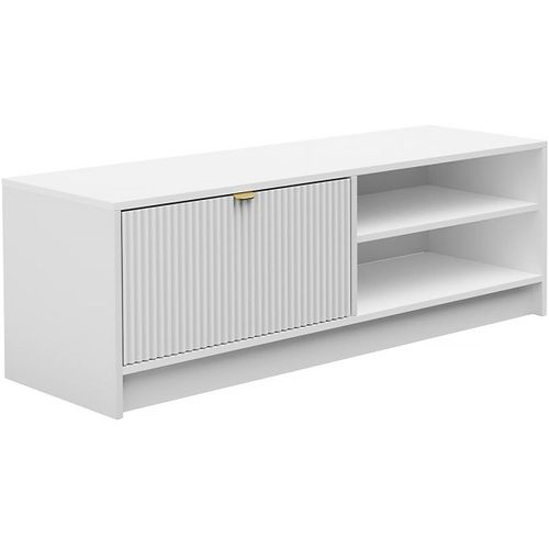 Meuble Tv Tireno 1k Blanc 120 Cm X 40 Cm X 40 Cm