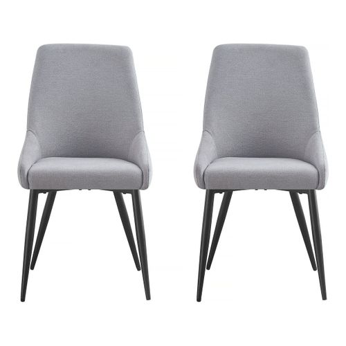 Lot De 2 Chaises En Tissu "Lyne" - Gris