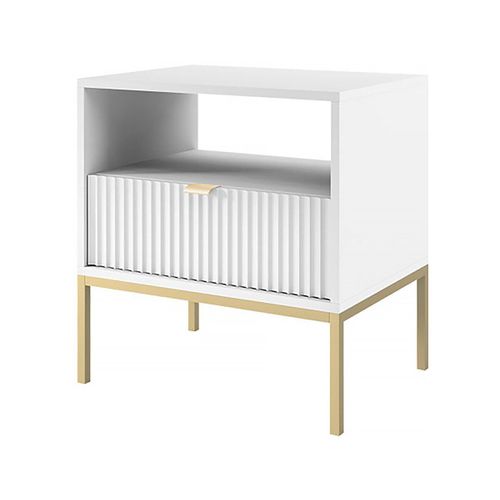 Table De Chevet En Bois "Tunis" - Blanche
