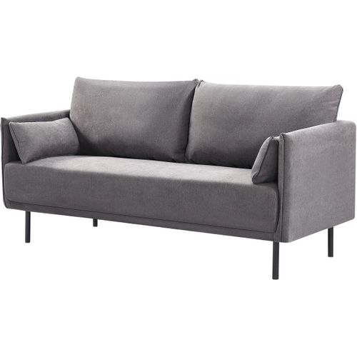 Canapé Fixe Tissu "Rudy" - 180.5 X 78 X 52 Cm - 3 Places - Gris Foncé