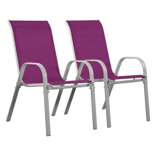 Fauteuil Jardin Textilène Cordoba - Phoenix - Rose - Lot De 2