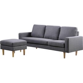 Canapé D'angle Réversible En Tissu Gabby - 3 Places - Gris