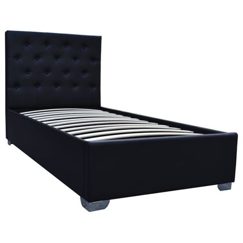 Lit Simple Avec Coffre Tino - 90 × 190 Cm - Noir