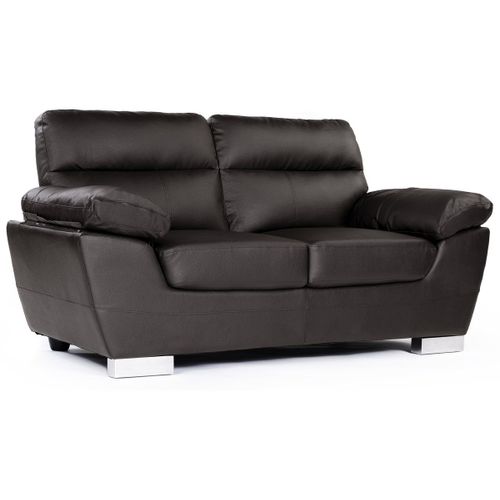 Canapé Fixe En Cuir Reconstitué Et Pvc Dallas - 169 X 88 X 90 Cm - 2 Places - Chocolat
