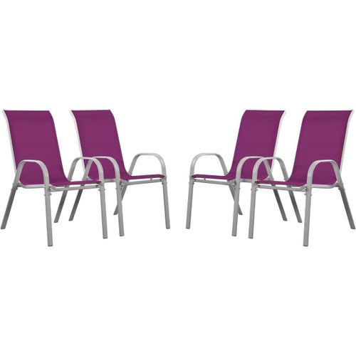 Fauteuil Jardin Textilène Cordoba - Phoenix - Rose - Lot De 4