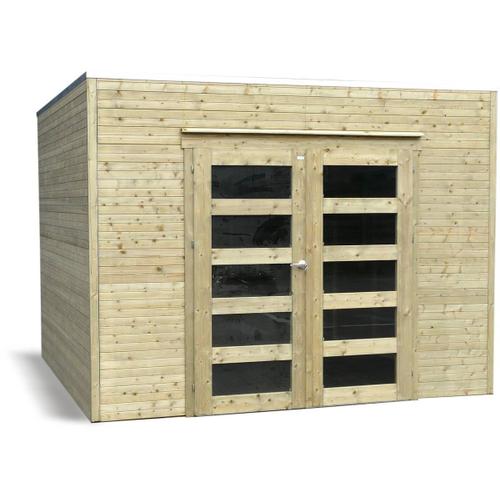 Abri Jardin Bois "Bari" - 8.69 M2 - 2.99 X 2.91 X 2.25 M - 19 Mm