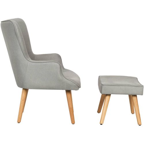 Fauteuil Style Scandinave En Tissu Odense - 1 Place - Gris Clair