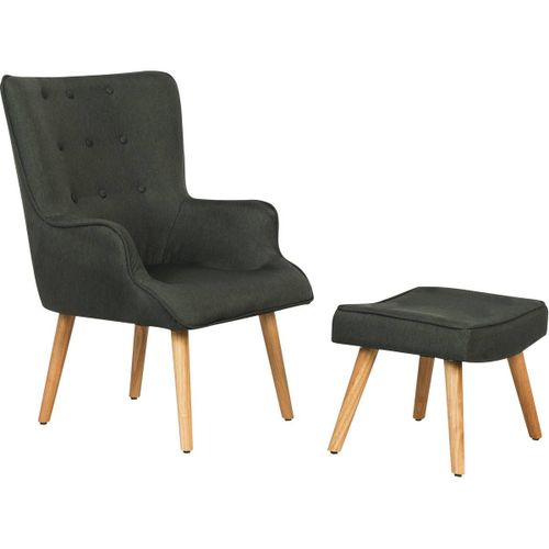 Fauteuil Style Scandinave Tissu Odense - 1 Place - Gris Foncé