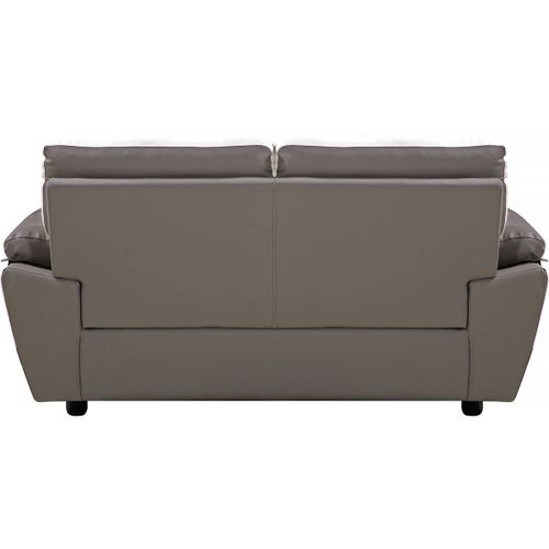 Canapé Fixe En Cuir Reconstitué Et Pvc " Dallas" - 169 X 88 X 90 Cm - 2 Places - Gris/Blanc
