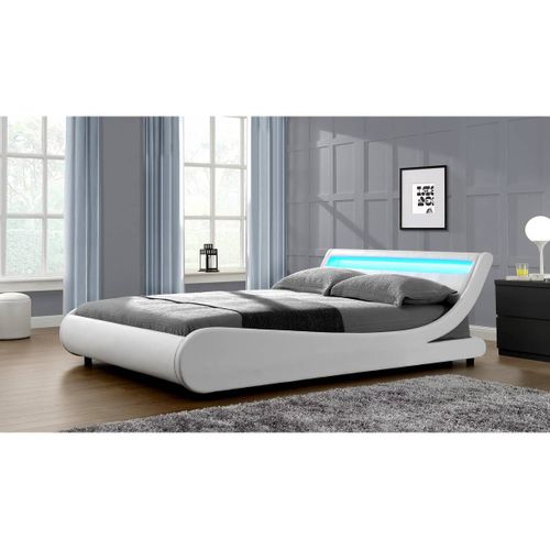 Lit Led Natacha - 160 X 200 Cm - Blanc