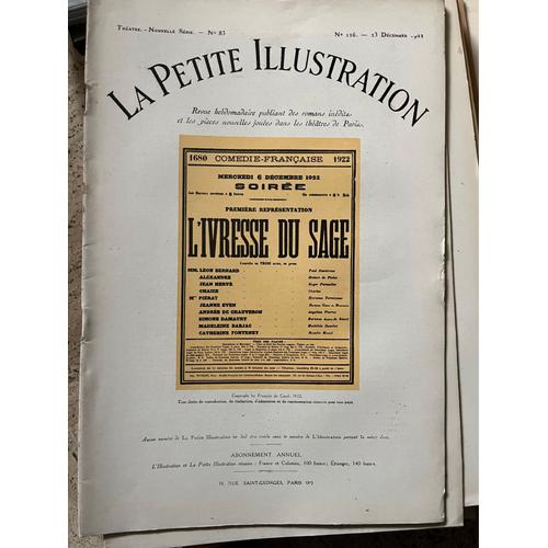 La Petite Illustration Décembre 1922 - L’Ivresse Du Sage Numéro 83