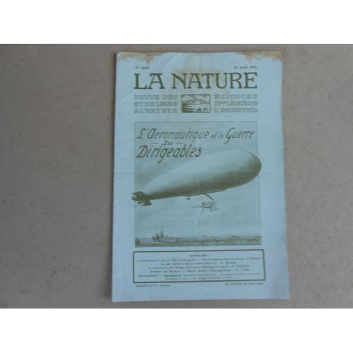 Revue La Nature Science Industrie N° 2239 - 1916 Aéronautique Guerre Dirigeables