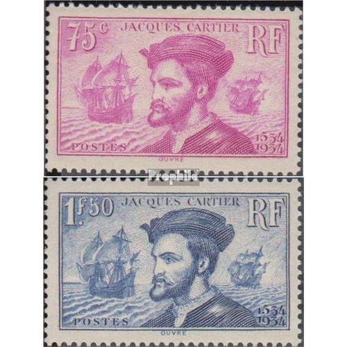 France 292-293 (Édition Complète) Oblitéré 1934 Jacques Cartier