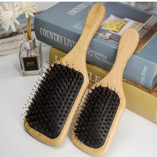 Boar Bristle Hair Brush Natural Beech Comb Hairbrush For Curly Thick Long Dry Wet Hair Detangler Massage Brushes 