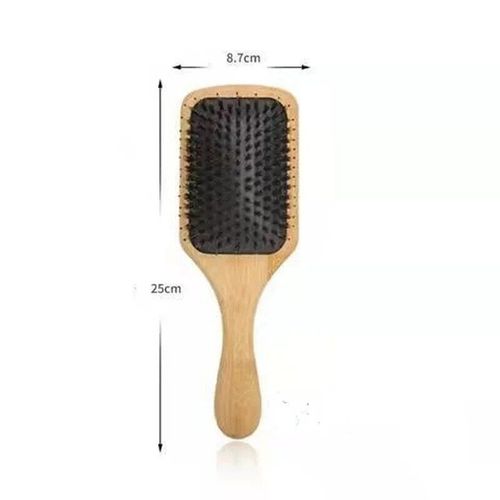 Brosse À Cheveux Avec Manche En Bambou Naturel, Poils De Sanglier, Anti-Statique, Palette De Cuir Chevelu, Brosse À Cheveux, Peigne De Massage, Soins Capillaires 