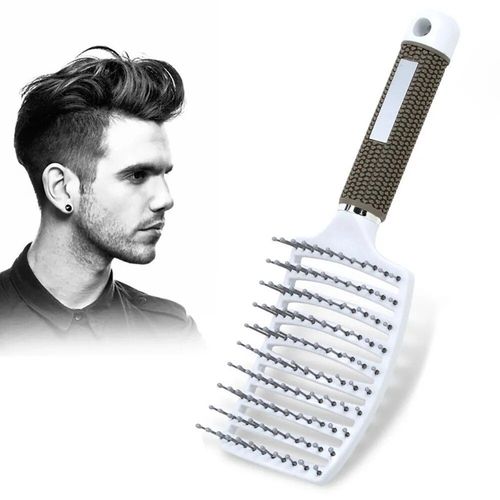 Brosse À Cheveux En Nylon Pour Massage Du Cuir Chevelu, Peigne Incurvé, Pour Hommes Et Femmes, Humide Et Bouclé, Outil De Démêlage, Nouvelle Collection 