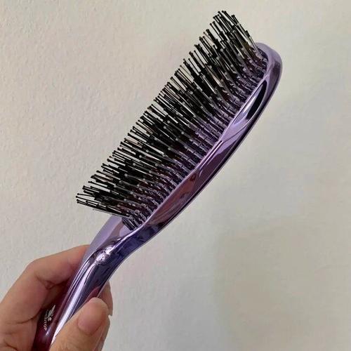 Mexitop Lilac - Brosse À Cheveux Japonaise Pour Cuir Chevelu, Massage De Tête, Support De Shampooing, Poignées En Plastique, Livres, Peigne, Or Rose 