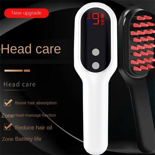 Noir - Peigne De Massage Électrique Sans Fil À Rayons Infrarouges, 3 En 1, Soin De La Croissance Des Cheveux, Follicule, Anti-Dense, Anti-Chute De Cheveux, Masseur De Tête 