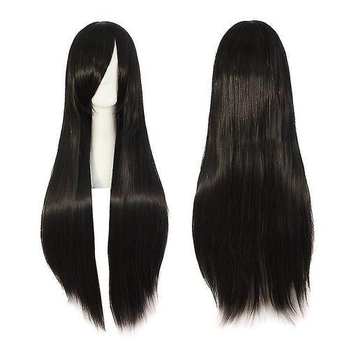 Perruques De Cheveux Raides Extra Longs De Style Anime, Perruque De Costume De Cosplay, Robe Fantaisie Pour Femmes Noires