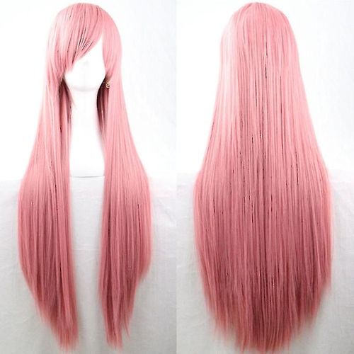 Anime Style Extra Long Cheveux Raides Perruques Costume Cosplay Perruque Déguisement Pour Les Femmes Rose