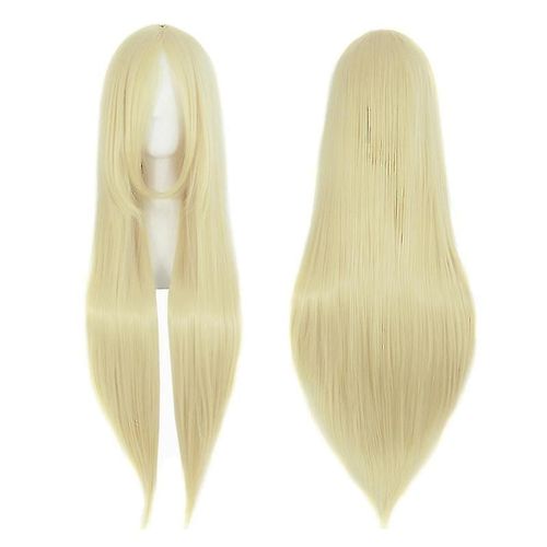 Perruques De Cheveux Raides Extra Longs De Style Anime, Perruque De Costume De Cosplay, Déguisement Pour Femmes, Or Clair