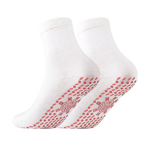 Tourmaline Chaussettes Auto-Chauffantes Pieds Chauds Chaussettes Chauffantes Confortables Respirantes Pour Hommes Femmes Hiver Plus Chaud Blanc