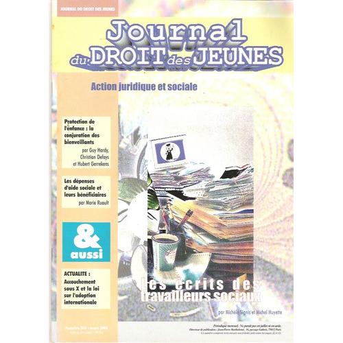 Journal Du Droit Des Jeunes  N° 203 : Action Juridique Et Sociale